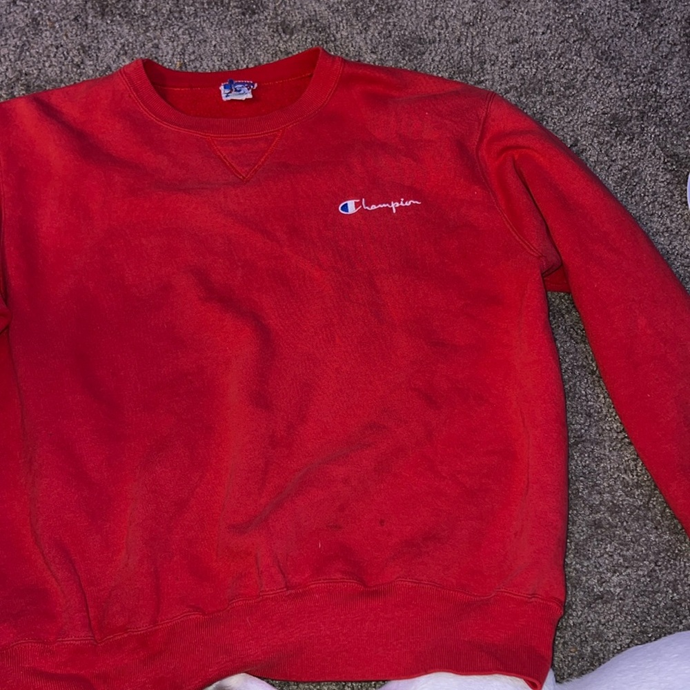 Red champion crewneck